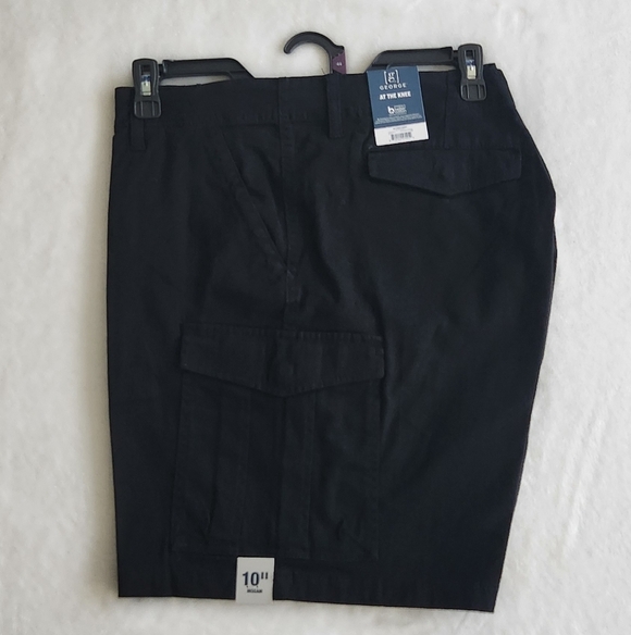 🩳 George Men’s Black Cargo Shorts – Size 44, NWT, 10” Inseam, Comfort Flex - Picture 3 of 14